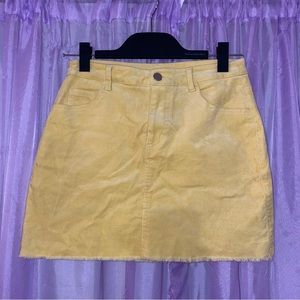 Forever 21 Yellow Corduroy Mini Skirt